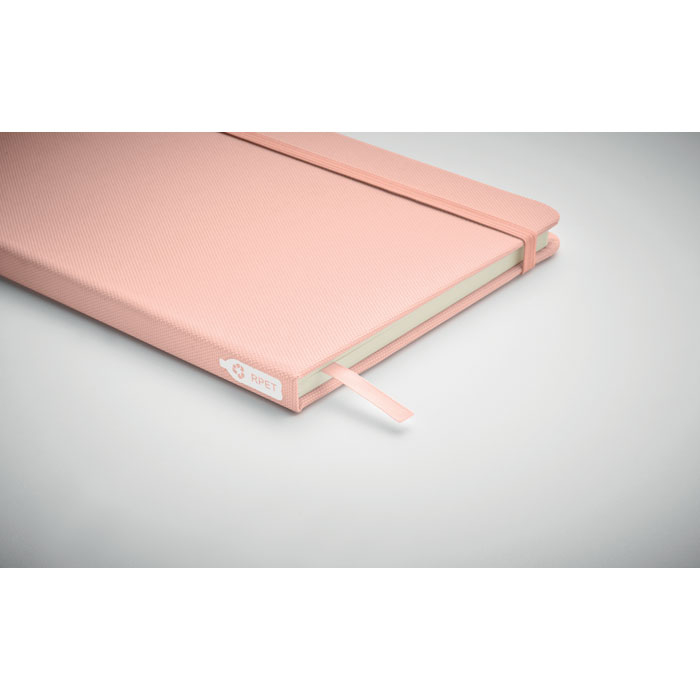 Carnet A5 couverture RPET publicitaire NOTE rose bébé